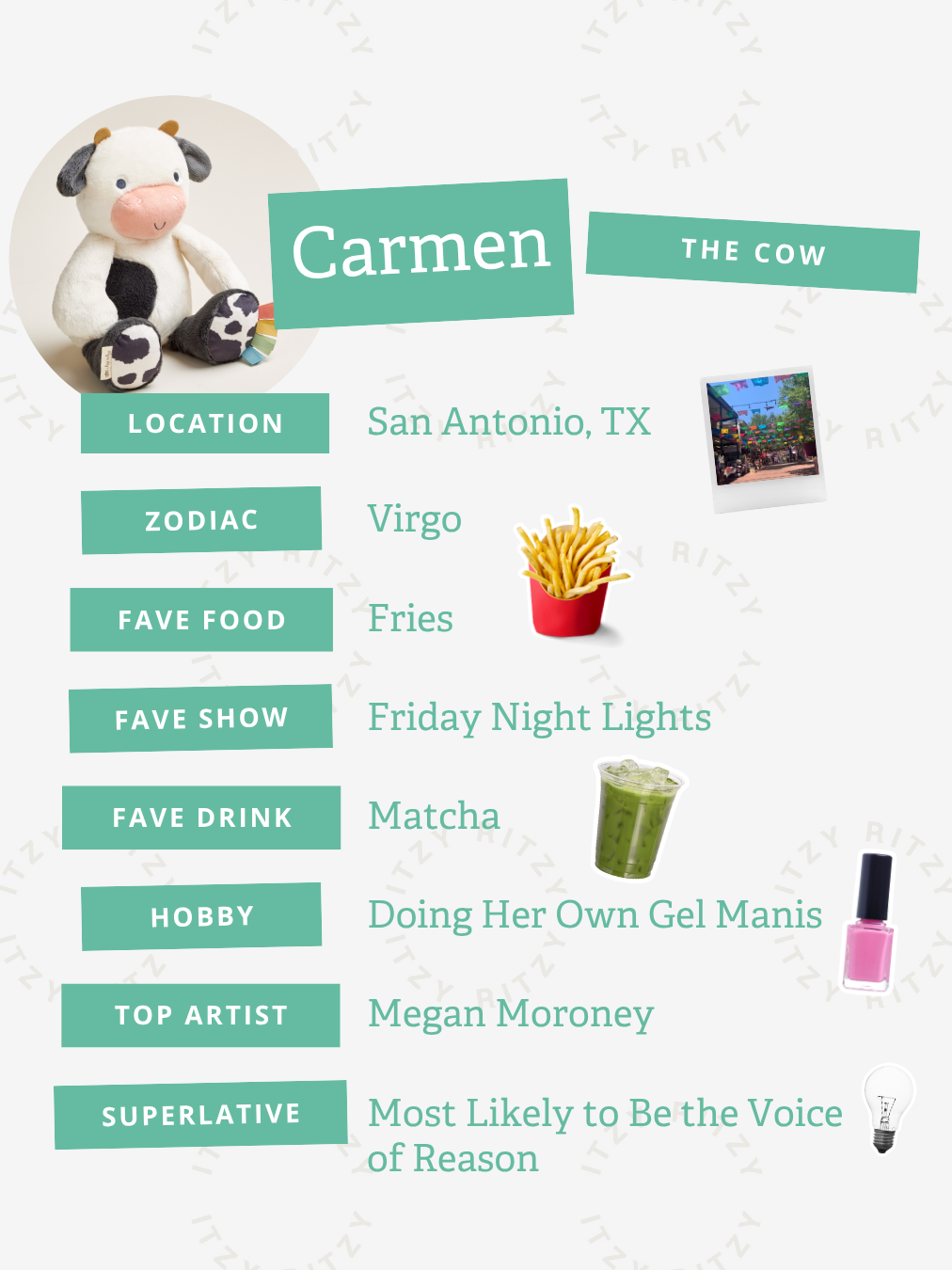 Carmen Cow Sweetie Snuggles Plush