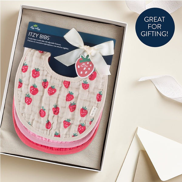 Strawberries & Cream Itzy Bibs (Set of 3)