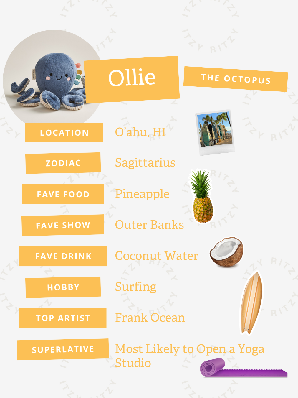 Ollie Octopus Sweetie Snuggles Plush