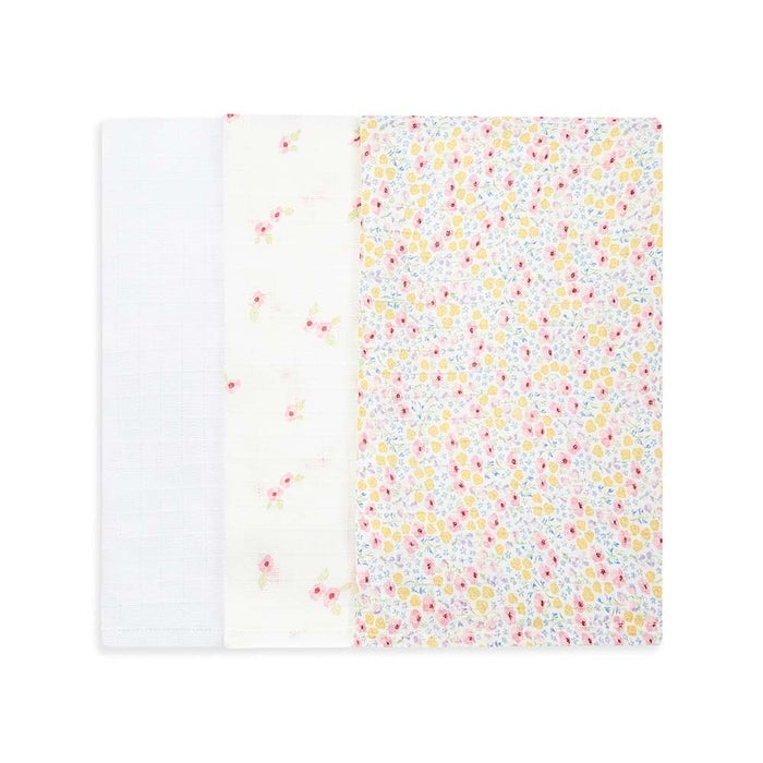 Organic Baby Muslin Squares Set of 3 - Wildflower Garden