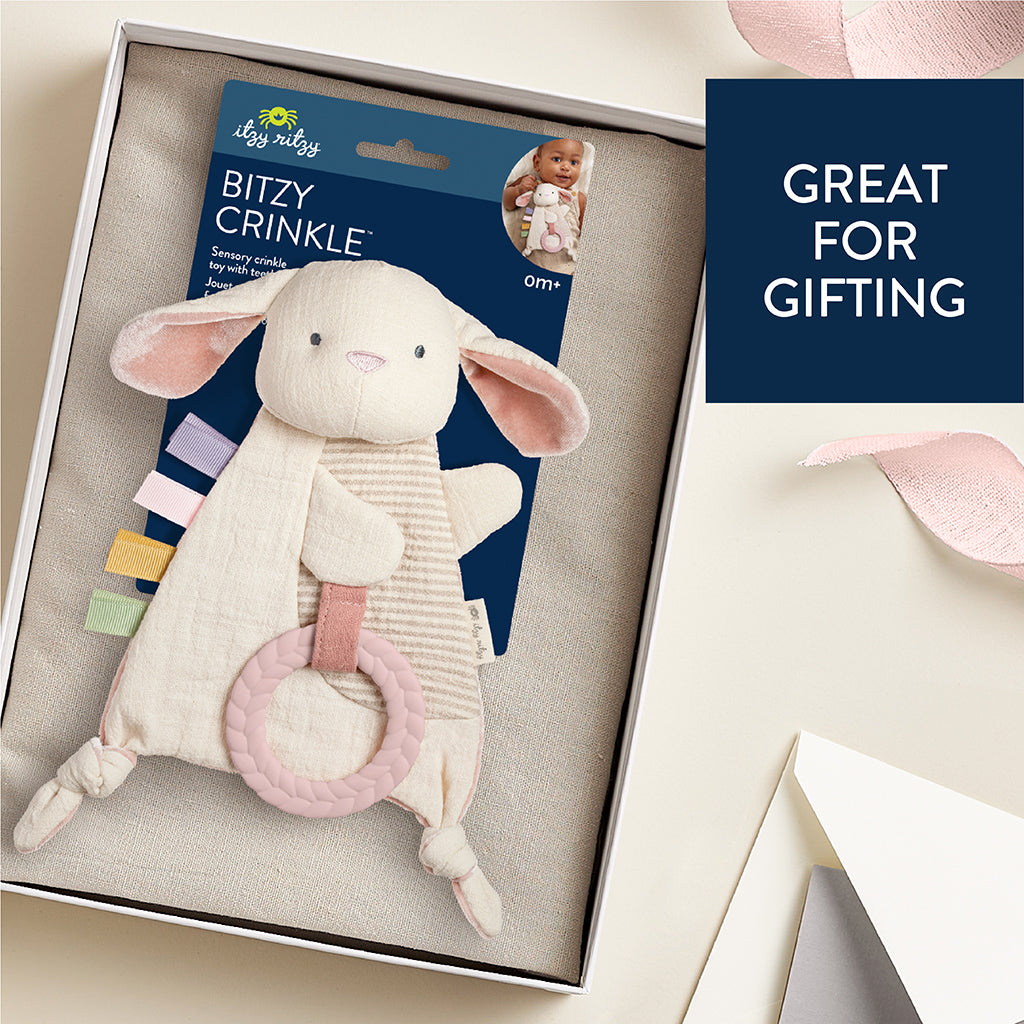 Bunny Bitzy Crinkle™ Sensory Crinkle Toy with Teether