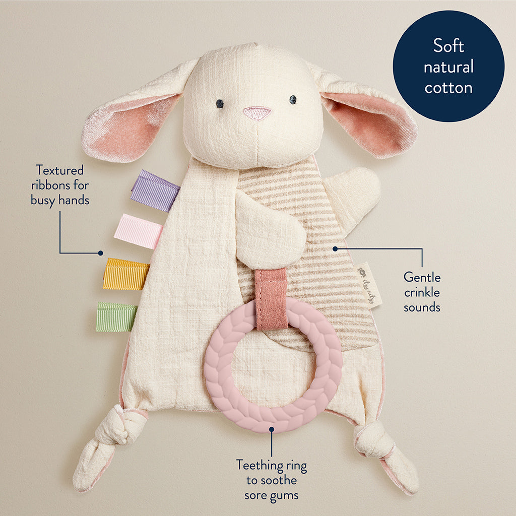 Bunny Bitzy Crinkle™ Sensory Crinkle Toy with Teether