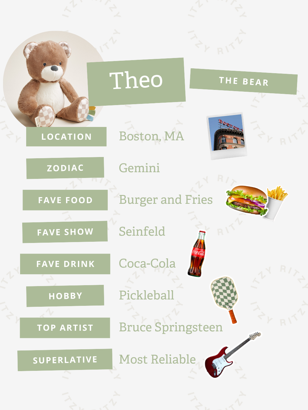 Theo Bear Sweetie Snuggles Plush