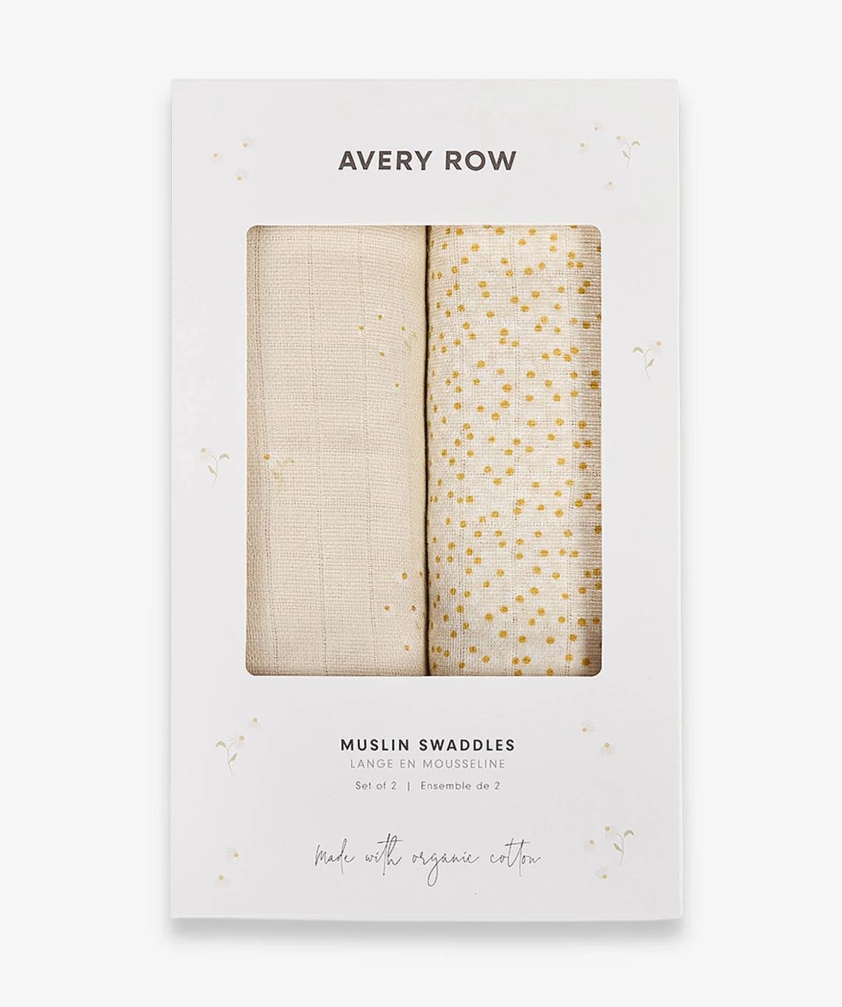 Extra Large Organic Baby Muslins, Set of 2 - Wild Chamomile / Daisy Meadow
