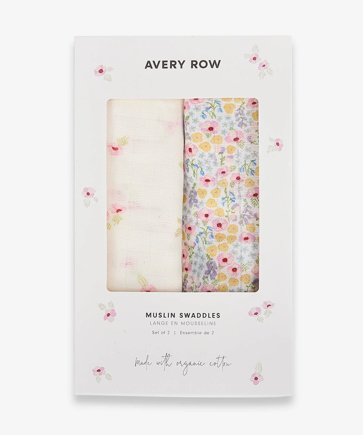 Extra Large Organic Baby Muslins, Set of 2 - Wildflower Garden/ Anemone