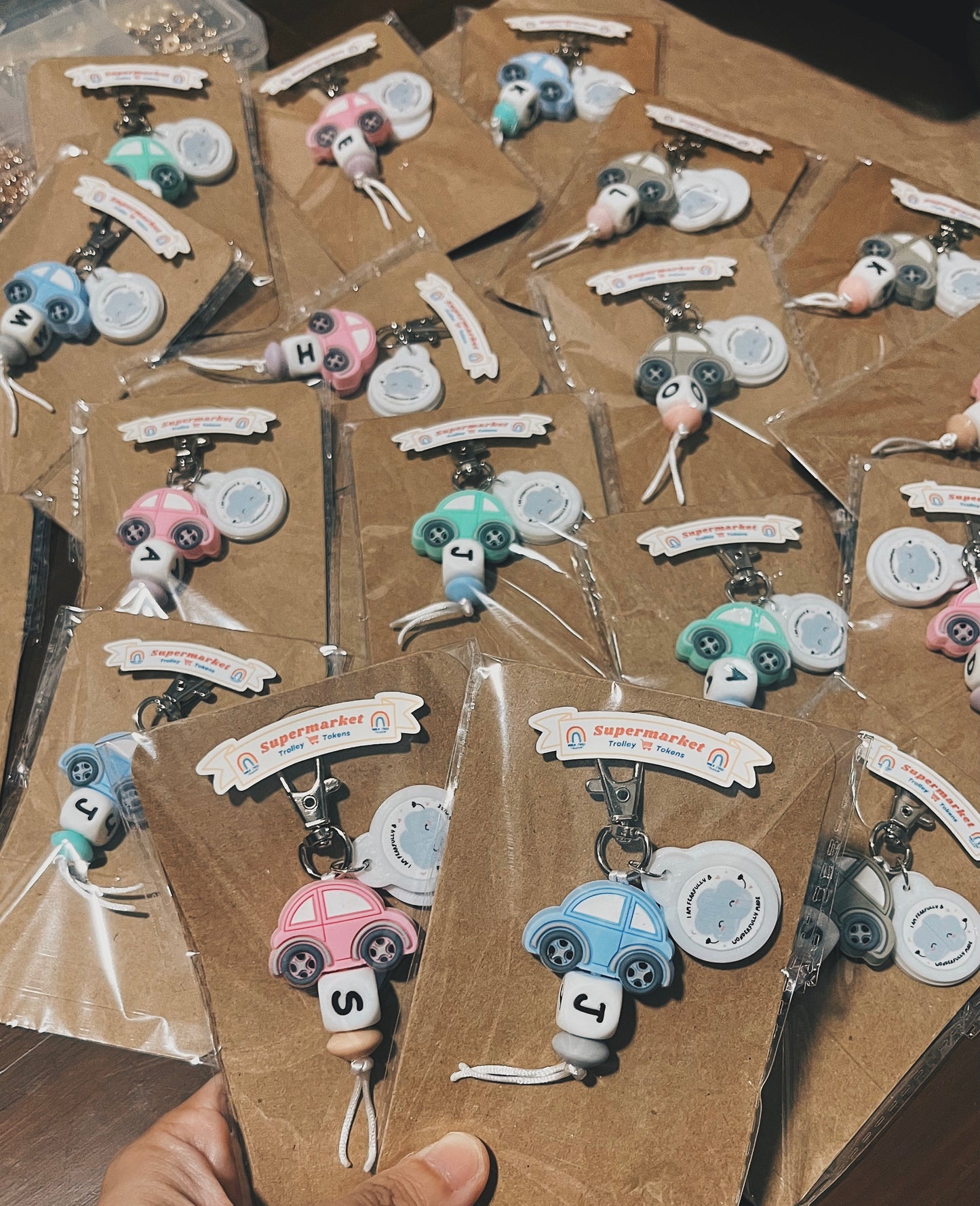 Custom Initial Charm - ROBIN + Supermarket Trolley Tokens