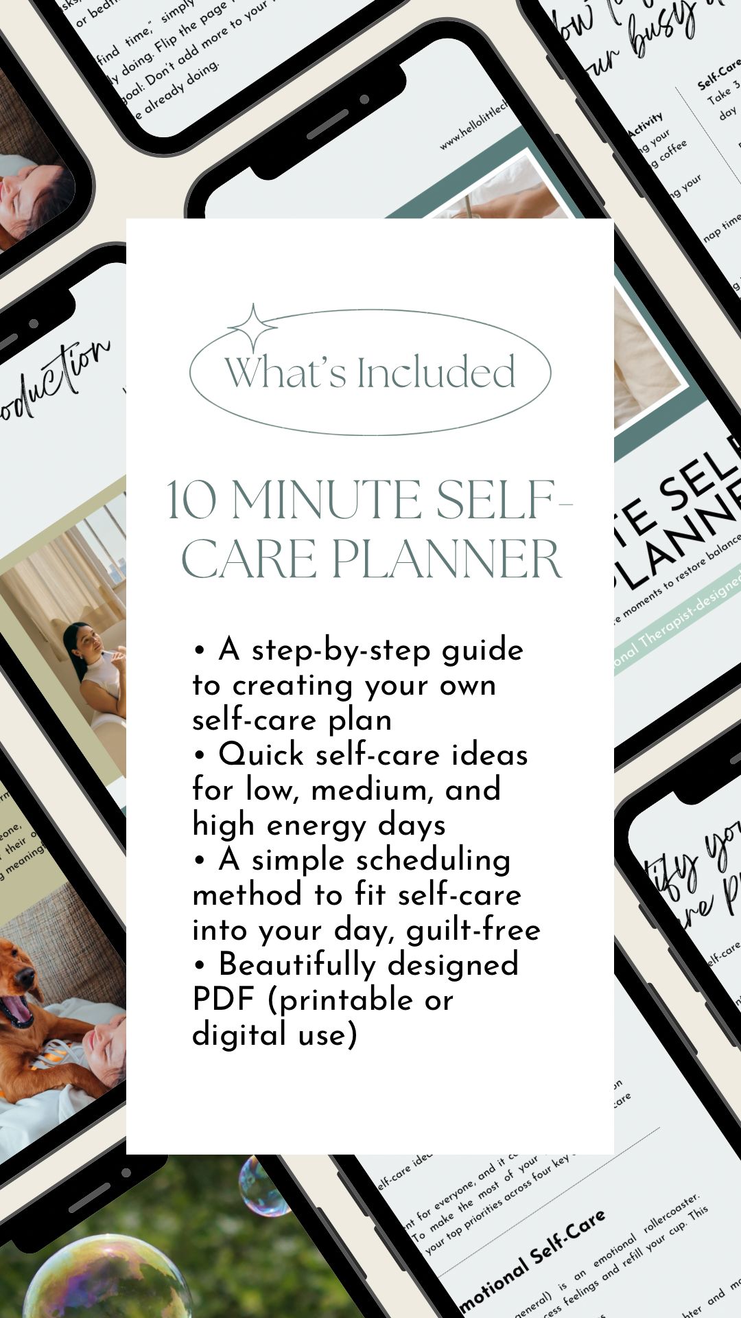 10-Minute Self-Care Planner - A guide to plan small self-care moments that fit into your day