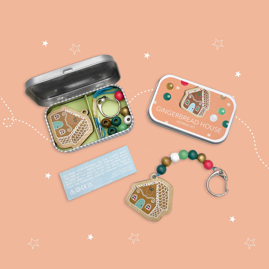Gingerbread House Keyring Gift Kit (Standard Kit: No name customization)