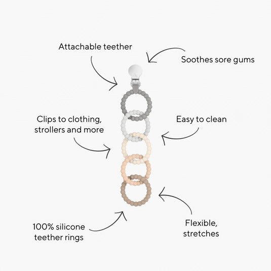 Cutie Clinks Attachable Teether (5 colourways)