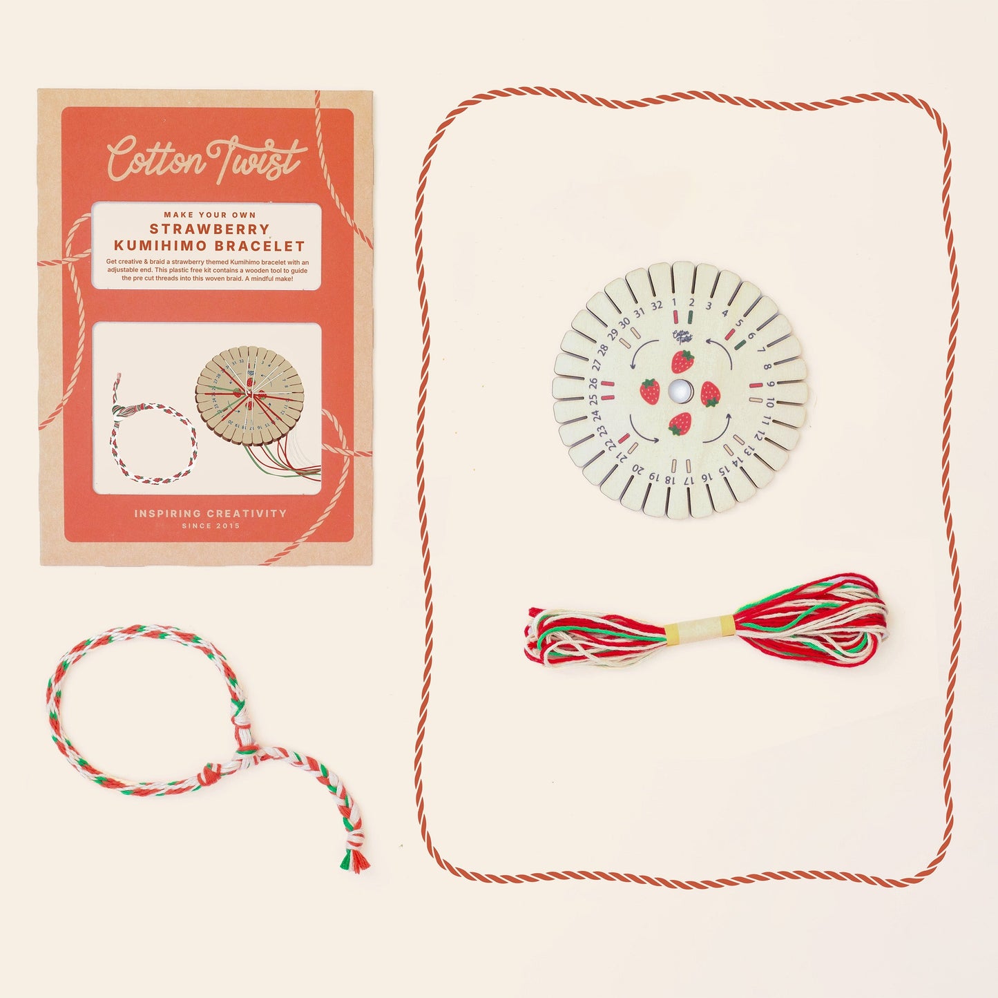 Make Your Own Strawberry Kumihimo Bracelet