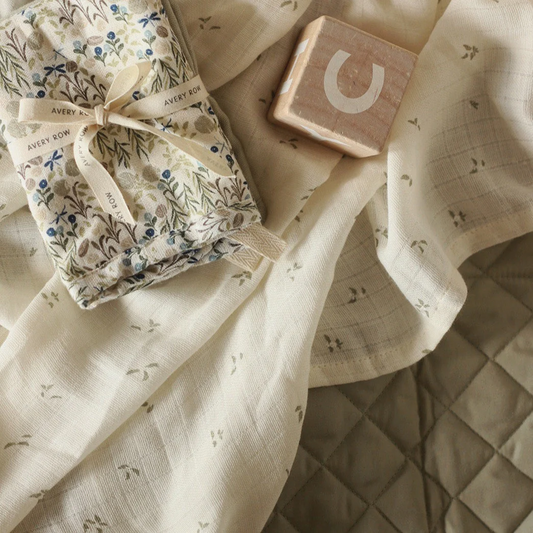 Organic Baby Muslin Swaddle - Riverbank