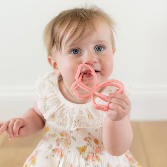 Butterfly Teether Toy + Strap (2 colours)