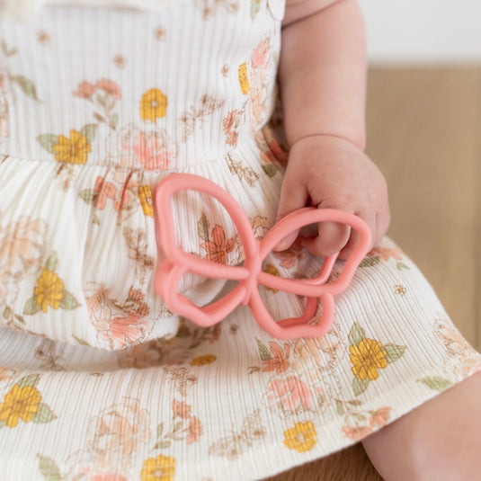 Butterfly Teether Toy + Strap (2 colours)
