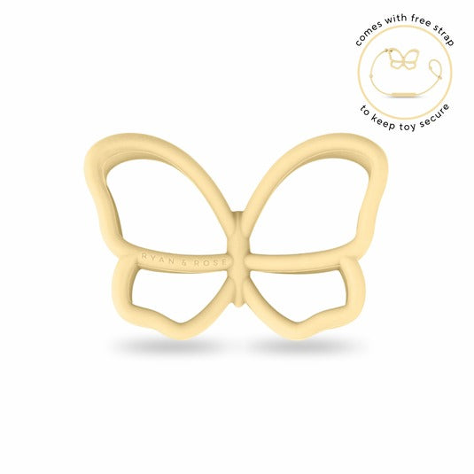 Butterfly Teether Toy + Strap (2 colours)