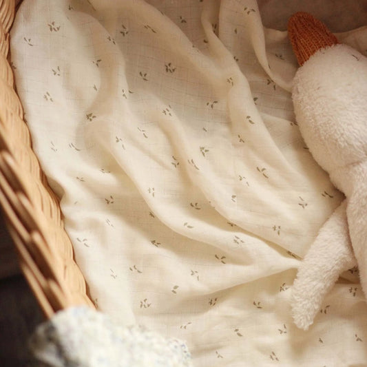 Organic Baby Muslin Swaddle - Nettle Scatter