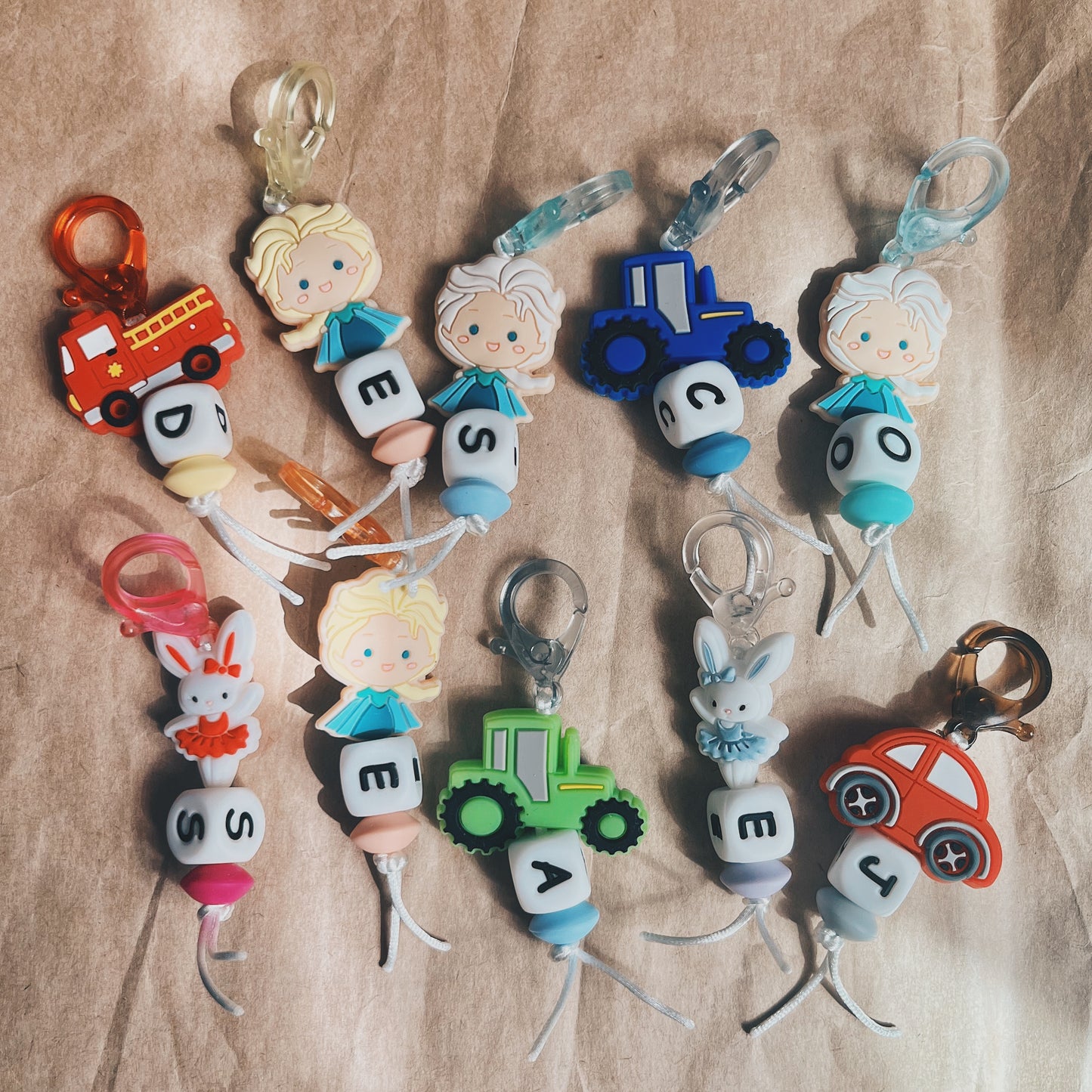 Custom Initial Charm/ Zipper pull - GENERAL MIXED THEMES