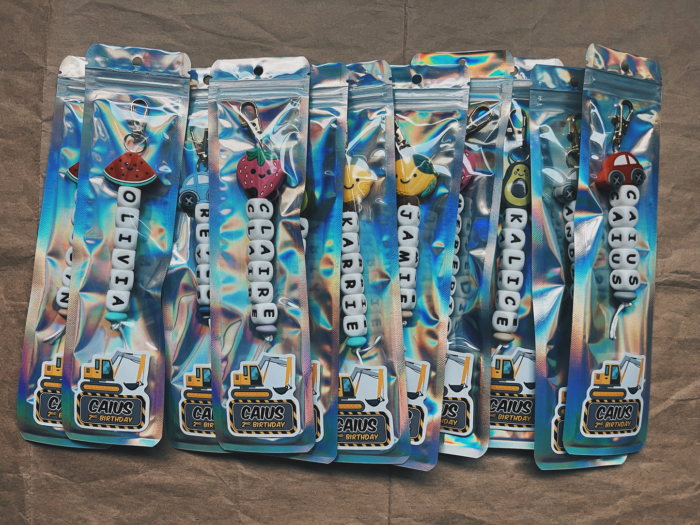 Custom NAME CHARM Party Pack (Min. 8 packs)