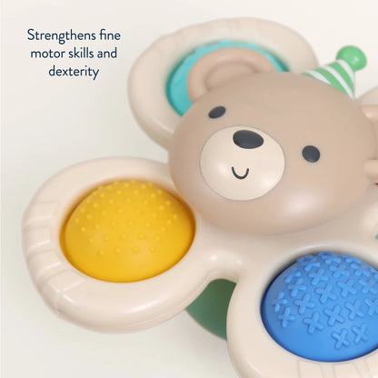Circus Bear Itzy Pop & Whirl™ Fidget Spinner Travel & Bath Toy