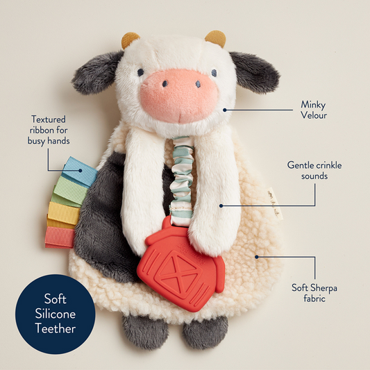 Itzy Lovey Plush & Teether Toy - Carmen the Cow