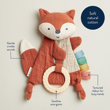 Fox Bitzy Crinkle™ Sensory Crinkle Toy with Teether