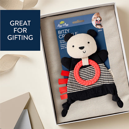 Panda Bitzy Crinkle™ Sensory Crinkle Toy with Teether