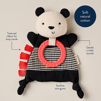 Panda Bitzy Crinkle™ Sensory Crinkle Toy with Teether