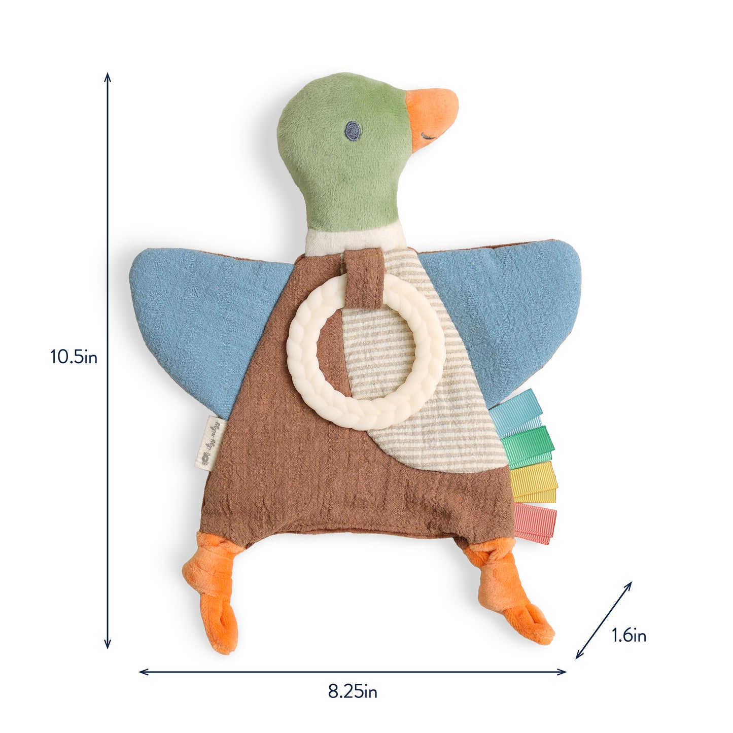 Mallard Duck Bitzy Crinkle™ Sensory Crinkle Toy with Teether
