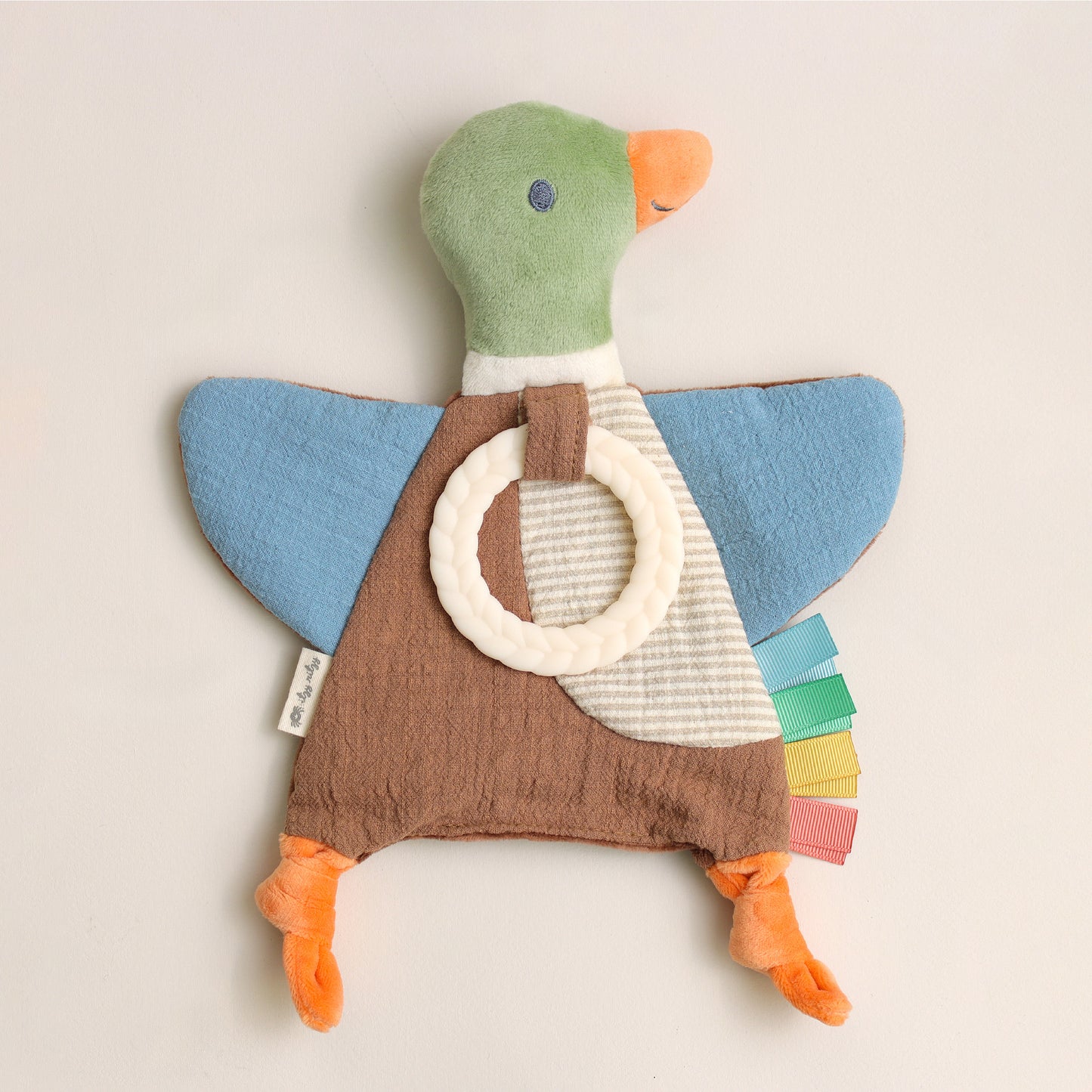 Mallard Duck Bitzy Crinkle™ Sensory Crinkle Toy with Teether