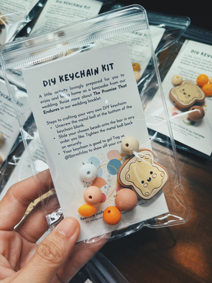 Custom DIY KEYCHAIN KIT Party/ Wedding Keepsake Favour (Min. 100 packs)