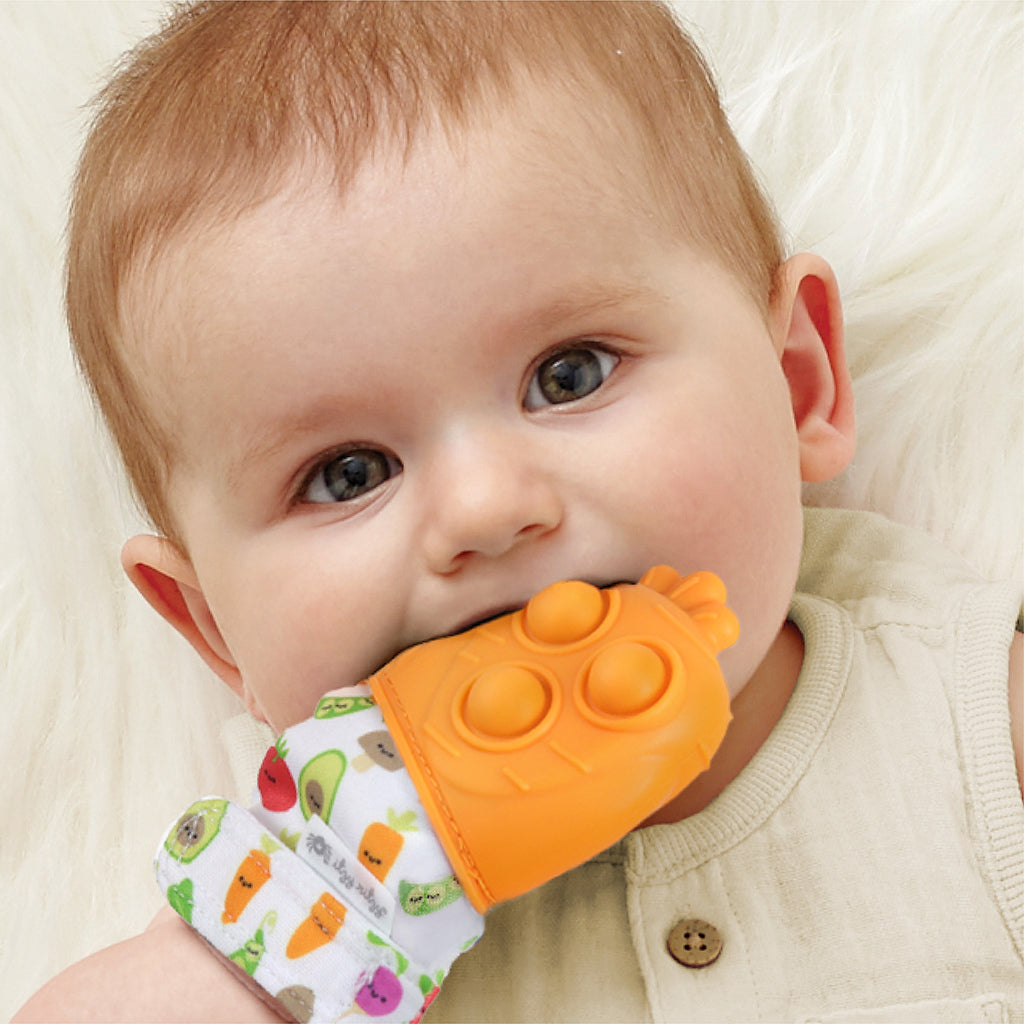 Carrot Itzy Mitt Pop™ Sensory Teething Mitten