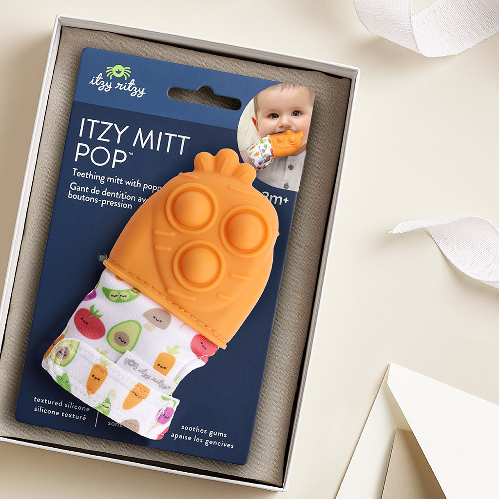 Carrot Itzy Mitt Pop™ Sensory Teething Mitten