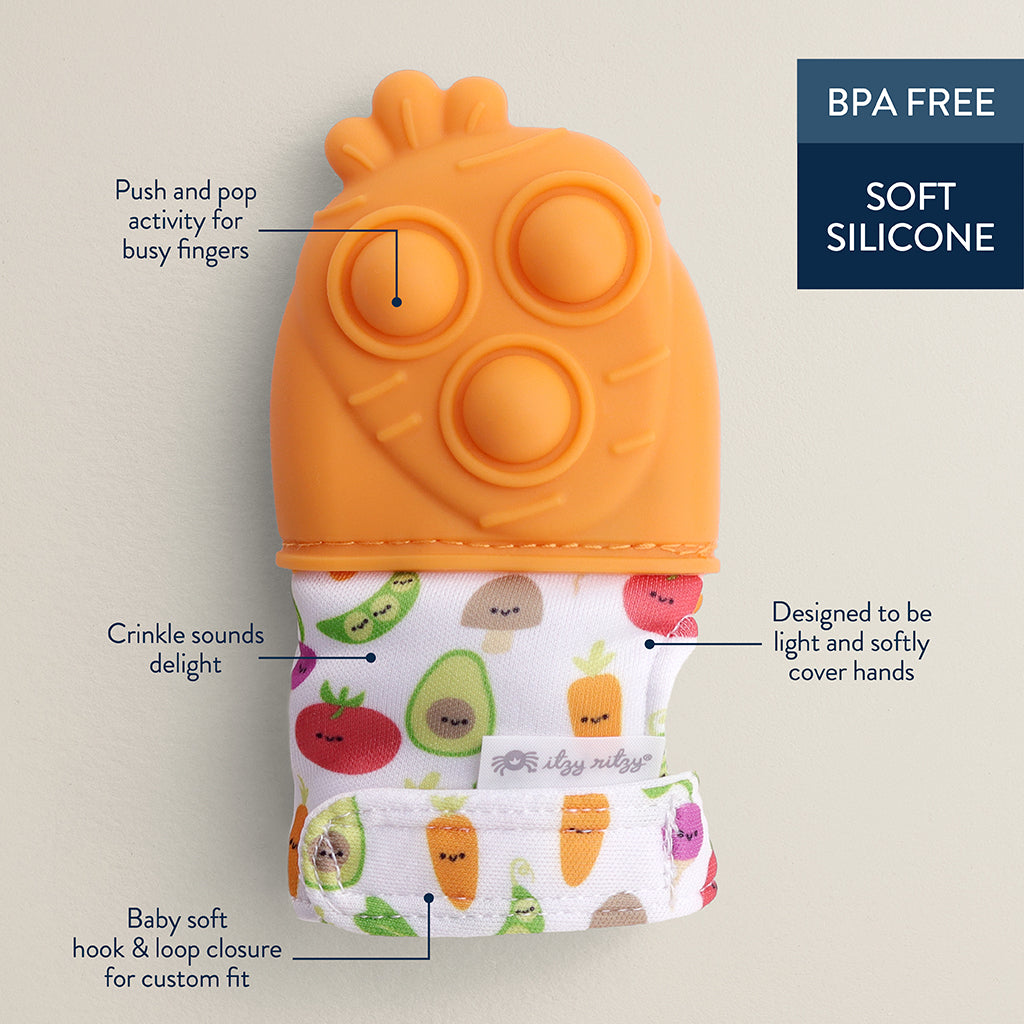Carrot Itzy Mitt Pop™ Sensory Teething Mitten