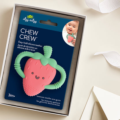 Bonnie the Strawberry - Chew Crew Silicone Handle Teether