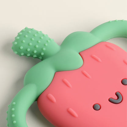 Bonnie the Strawberry - Chew Crew Silicone Handle Teether