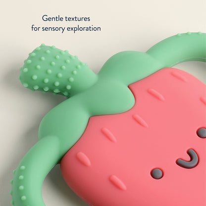 Bonnie the Strawberry - Chew Crew Silicone Handle Teether
