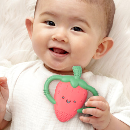 Bonnie the Strawberry - Chew Crew Silicone Handle Teether