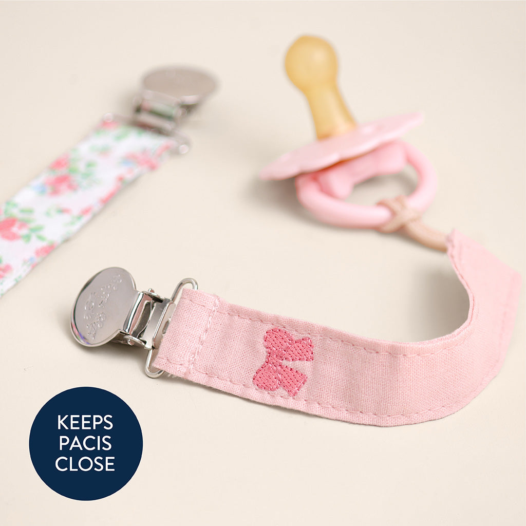 Fabric Paci Strap - Bows & Florals