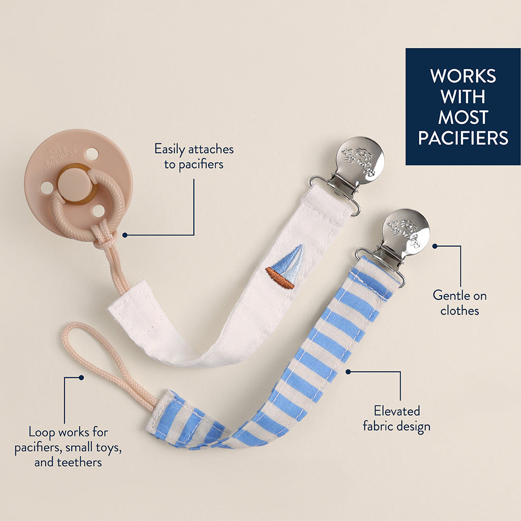 Fabric Paci Strap - Sail Boat