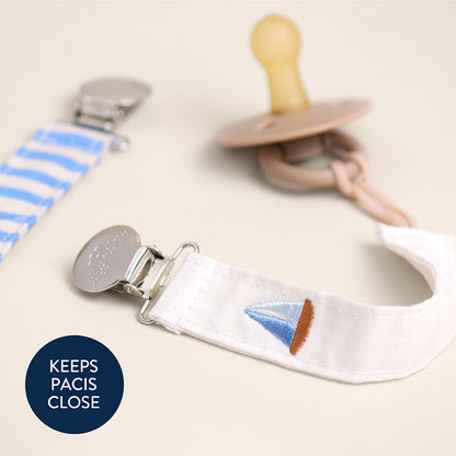 Fabric Paci Strap - Sail Boat