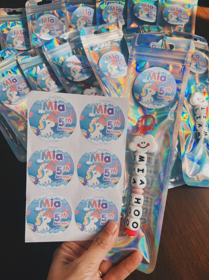 Custom NAME CHARM Party Pack (Min. 8 packs)