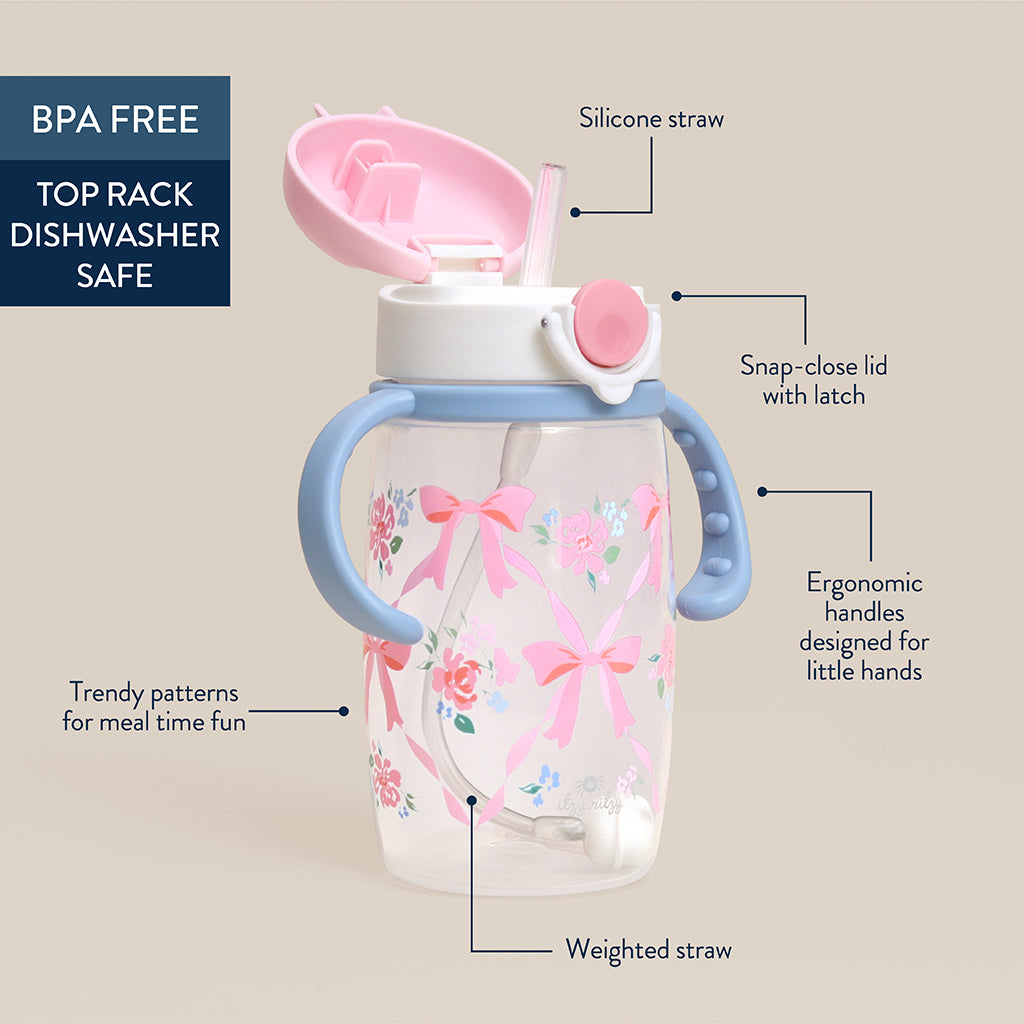Itzy Sips™ Straw Cup - Ribbons & Roses