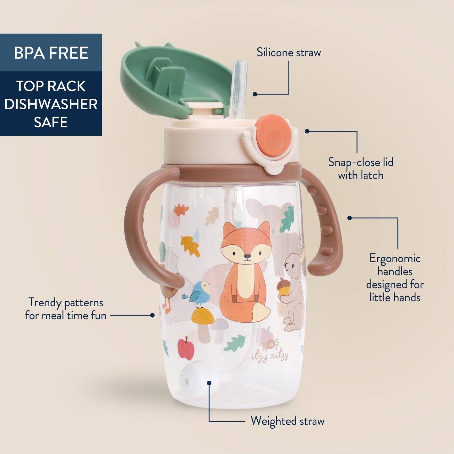 Itzy Sips™ Straw Cup - Woodland