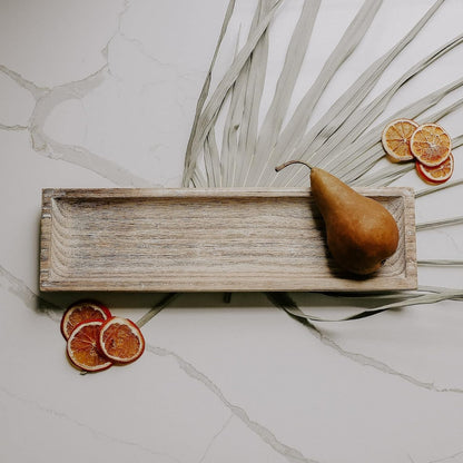 [As-is; NO BOX] Rustic Wood Tray