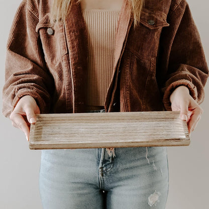 [As-is; NO BOX] Rustic Wood Tray