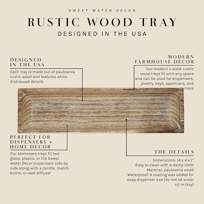 [As-is; NO BOX] Rustic Wood Tray