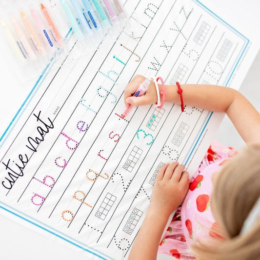 [Pack of 30] Cutie Placemats - Tracing Letters/Numbers/Shapes