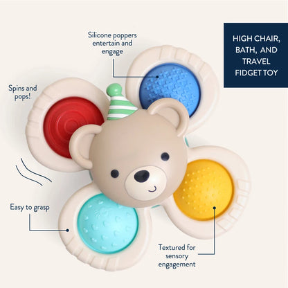 Circus Bear Itzy Pop & Whirl™ Fidget Spinner Travel & Bath Toy