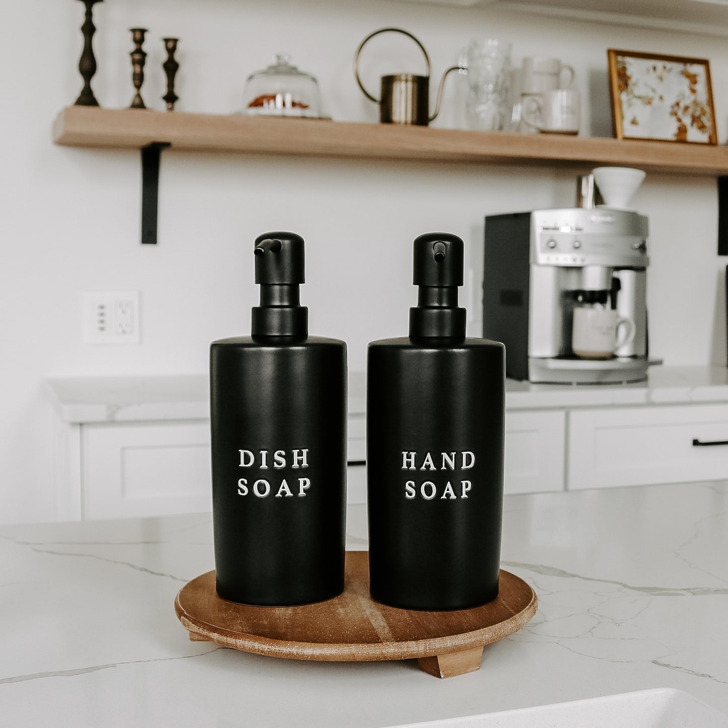 Black Stoneware Hand Soap Dispenser - 15 oz