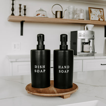 Black Stoneware Hand Soap Dispenser - 15 oz