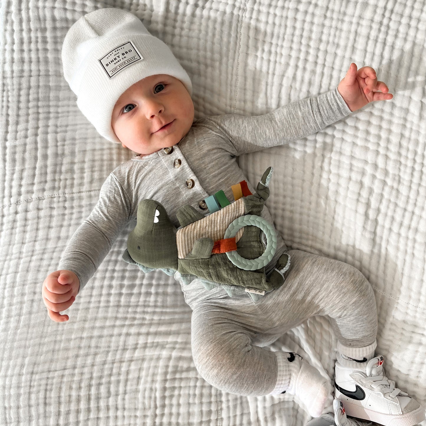 Dino Bitzy Crinkle™ Sensory Crinkle Toy with Teether